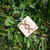 БРЕЛОК ДЕРЕВ'ЯНИЙ КВАДРАТНИЙ РУНА ІНГУЗ (KEYRING WOODEN SQUARE RUNE INGUZ)